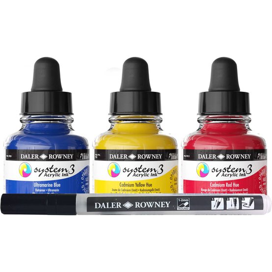 Daler-Rowney System3 Starter Ink Set 3 Pack image number 4