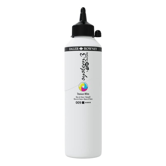 Daler-Rowney System3 Titanium White Fluid Acrylic 500ml (009) image number 1