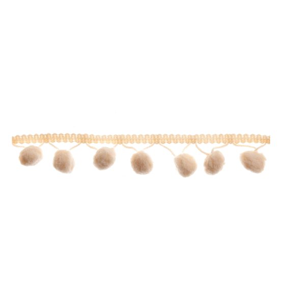 Cream 20mm Pom Pom Trim by the Metre image number 1