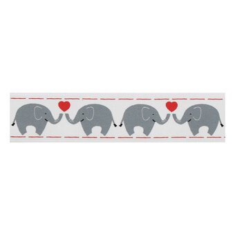 Kissing Elephant Satin Ribbon 16mm x 4m
