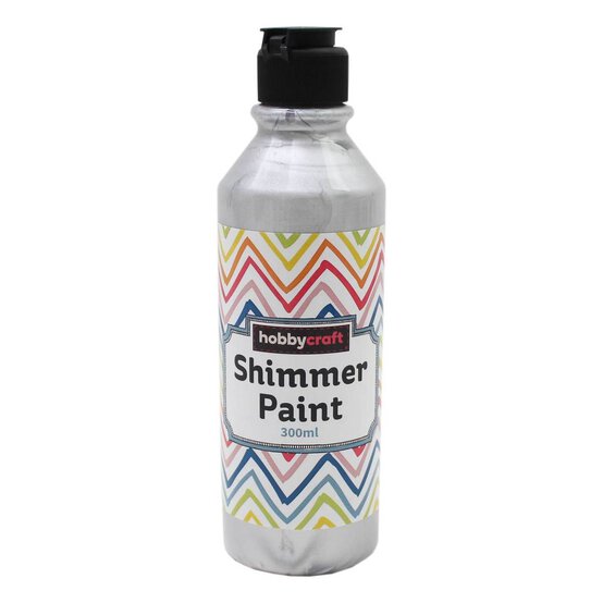 Metallic Silver Ready Mixed Shimmer Paint 300ml