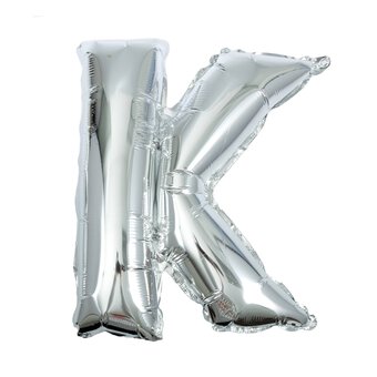 Silver Foil Letter K Balloon