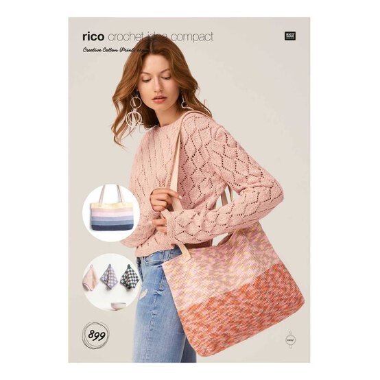 Rico Creative Cotton Aran Crochet Bag Digital Pattern 899 image number 1