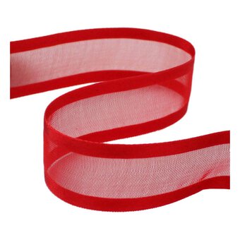 Red Organza Satin-Edged Ribbon 20mm x 4m