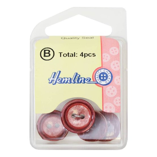 Hemline Wine Basic Knitwear Button 4 Pack image number 2