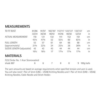 Sirdar No.1 Aran Stonewashed Jumper Digital Pattern 8268