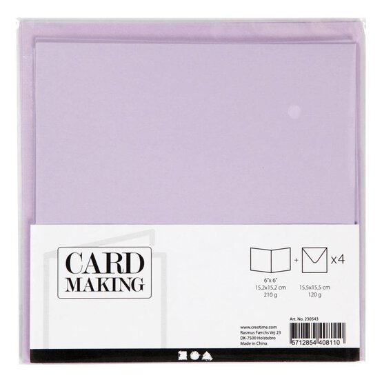 Lilac Cards  6 x 6 Inches 4 Pack image number 2