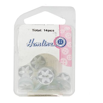 Hemline  Baby Blue Basic Star Button 14 Pack