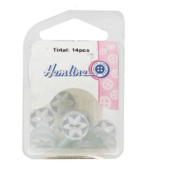 Hemline  Baby Blue Basic Star Button 14 Pack image number 2