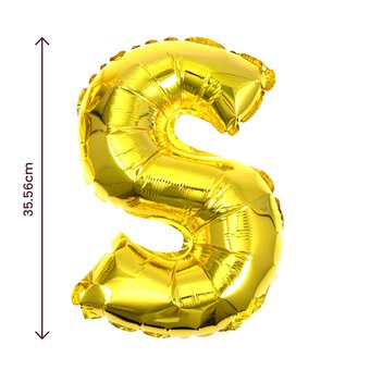 Gold Foil Letter S Balloon