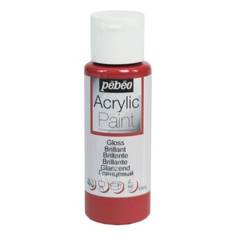 Pebeo Bordeaux Red Gloss Acrylic Craft Paint 59ml