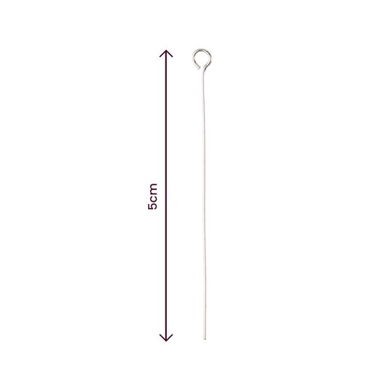 Beads Unlimited Silver Plated Eyepin 5cm 12 Pack image number 3