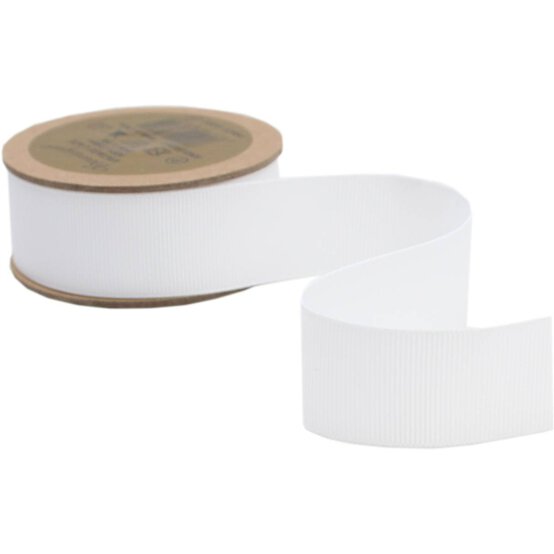 White Grosgrain Ribbon 25mm x 5m image number 3