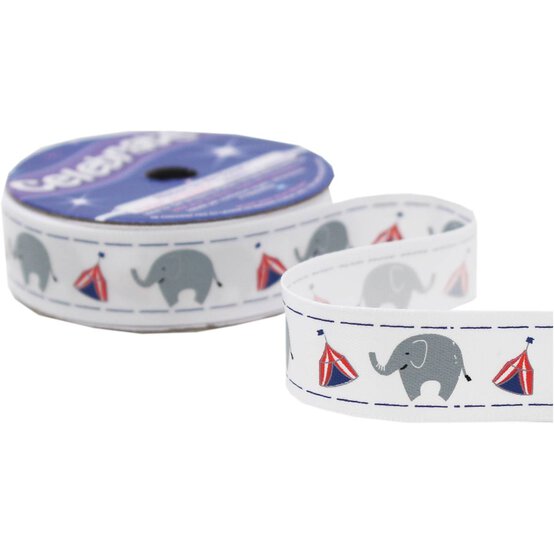 Circus Elephant Satin Ribbon 16mm x 4m image number 3