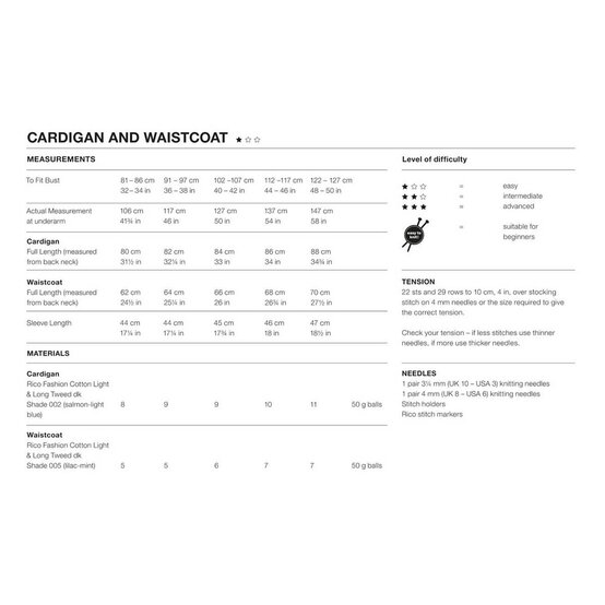 Rico Cotton Light & Long Tweed Cardigans Digital Pattern 1011 image number 2