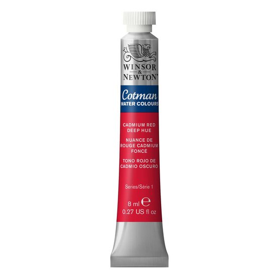 Winsor & Newton Cotman Cadmium Red Deep Hue Watercolour Tube 8ml (098) image number 1