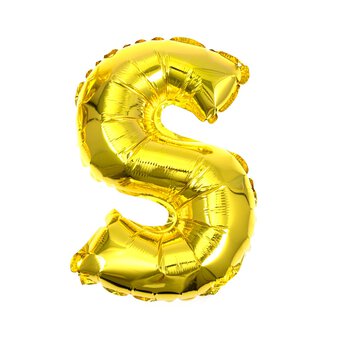 Gold Foil Letter S Balloon