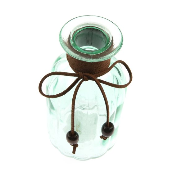 Round Green Glass Vase 14cm image number 2