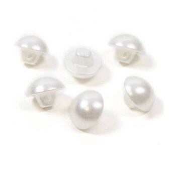 Hemline Cream Basic Pearl Effect Button 6 Pack