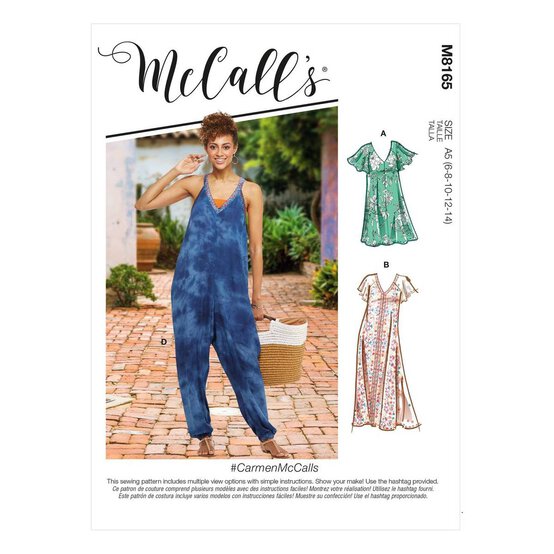 McCall&rsquo;s Dress and Jumpsuit Sewing Pattern M8165 (14-22) image number 1