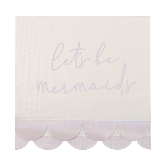 Ginger Ray Iridescent Mermaid Napkins 16 Pack  image number 1