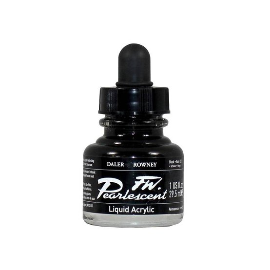 Daler-Rowney Black FW Pearlescent Liquid Acrylic 29.5ml image number 1