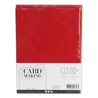 Red Cards  5 x 7 Inches 4 Pack