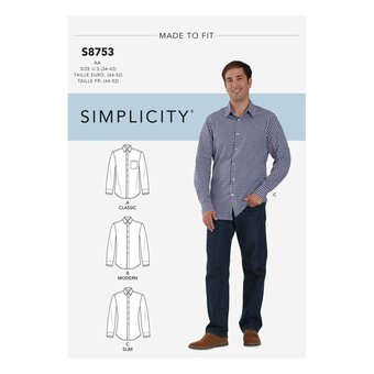 Simplicity Men&rsquo;s Shirt Sewing Pattern S8753 (44-52)