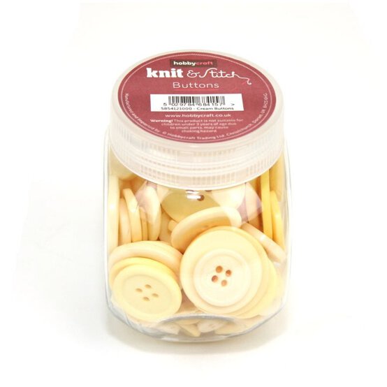 Hobbycraft Button Jar Cream image number 4