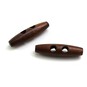 Hemline Dark Brown Woodtune Toggles 50mm 2 Pack image number 1