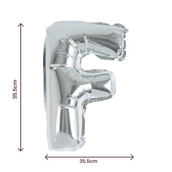 Silver Foil Letter F Balloon