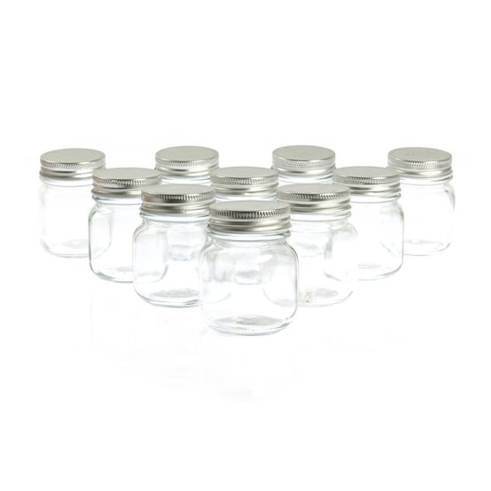 Clear Mini Glass Jars 155ml 10 Pack  image number 1