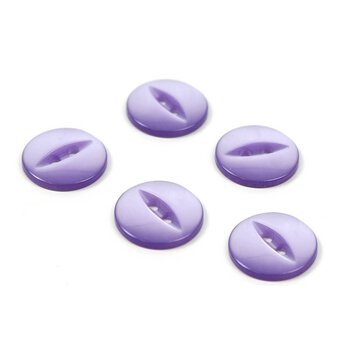 Hemline Lilac Basic Fish Eye Button 5 Pack