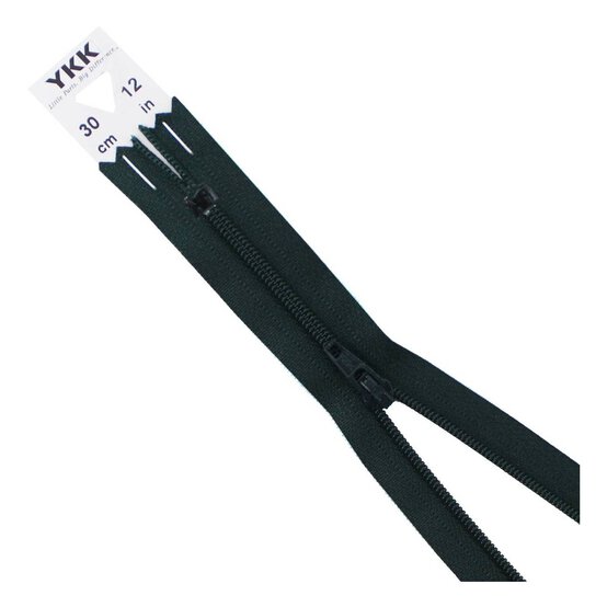 YKK Bottle Green Dress and Skirt Zip 30cm image number 1