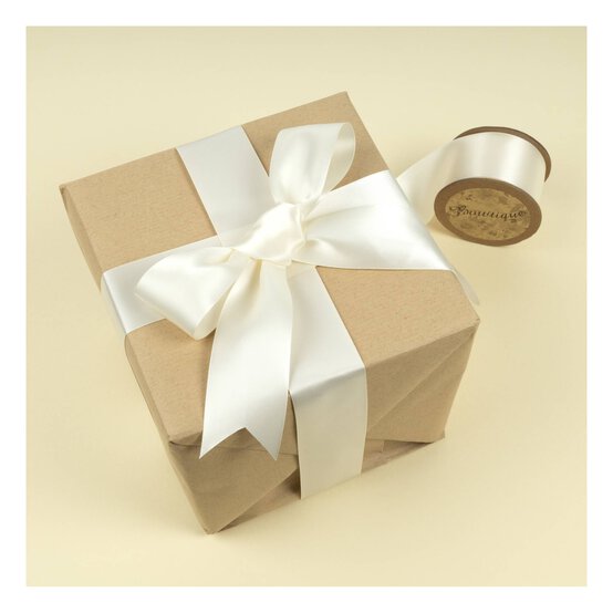 Antique White Double-Faced Satin Ribbon 36mm x 5m image number 3