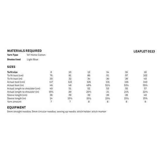 Knitcraft Home Cotton V Neck Jumper Digital Pattern 0113 image number 2