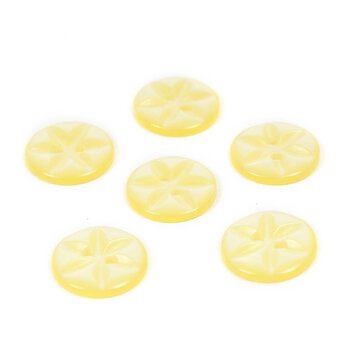 Hemline Yellow Basic Star Button 6 Pack