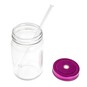 Pink Glass Drinking Jar with a Straw image number 3