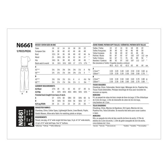 New Look Women's Jumpsuit Sewing Pattern N6661 image number 2