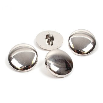 Hemline Silver Metal Blazer Button 4 Pack