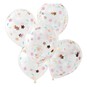 Ginger Ray Pastel and Rose Gold Floral Confetti Balloons 5 Pack image number 2