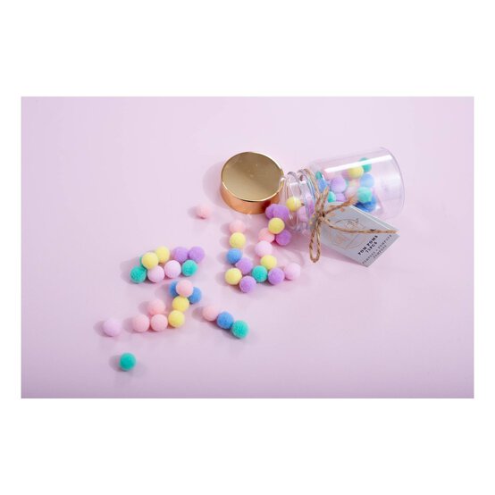 Violet Studio Pastel Pom Poms Jar 75 Pack image number 2