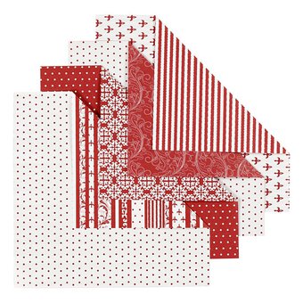 Red and White Origami Paper 15cm 50 Pack