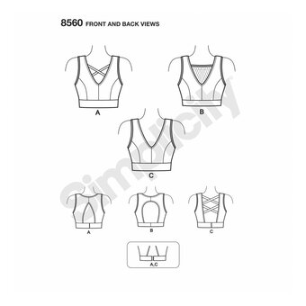 Simplicity Sports Bras Sewing Pattern 8560