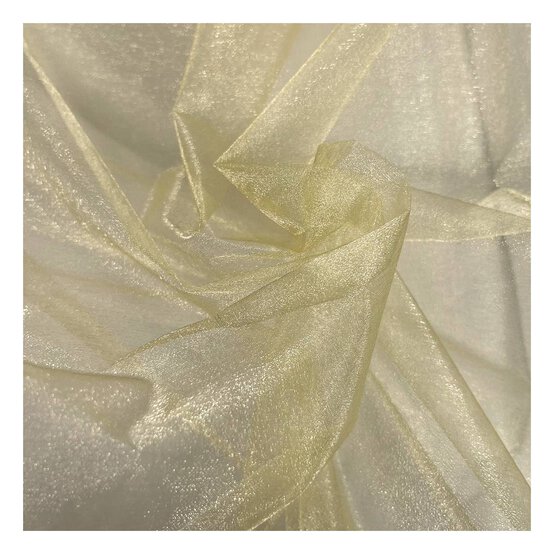 Gold Crystal Organza Fabric by the Metre image number 1