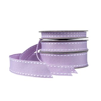 Lavender Grosgrain Running Stitch Ribbon 9mm x 5m