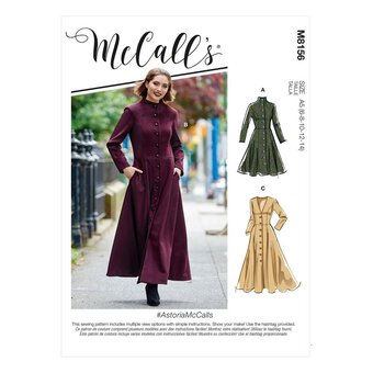 McCall&rsquo;s Astoria Coats Sewing Pattern M8156 (16-24)