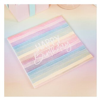 Eco Birthday Rainbow Napkins 16 Pack