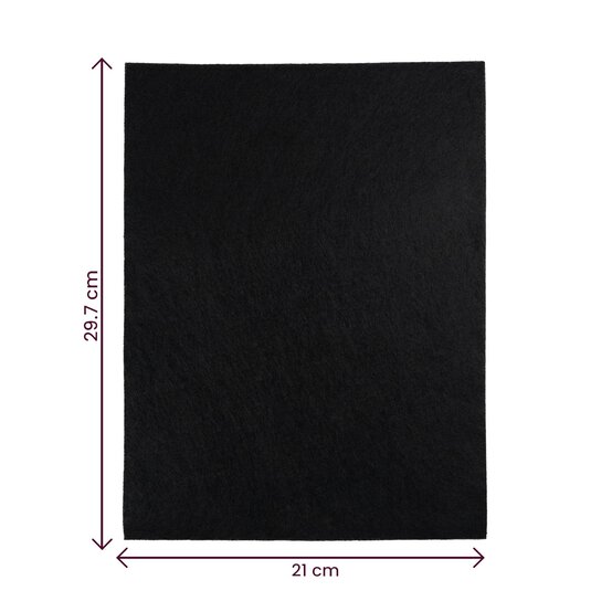 Black Polyester Felt Sheet A4 image number 4