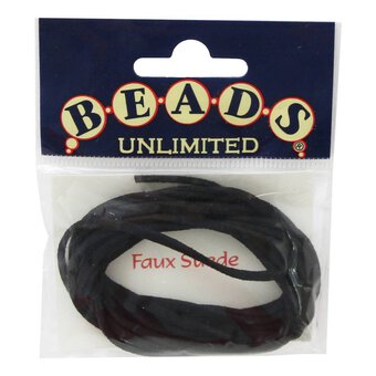 Beads Unlimited Black Suede Cord 2m